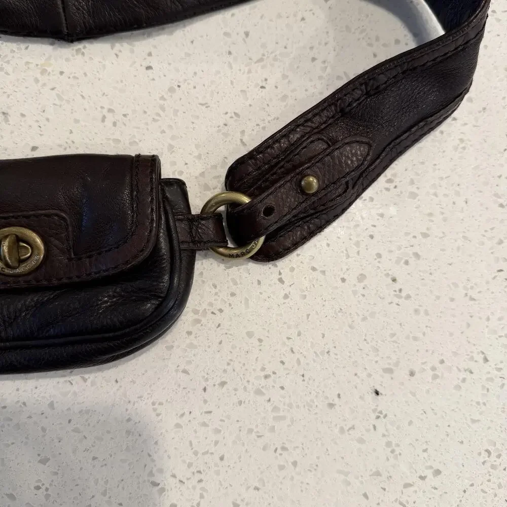 Vintage Marc By Marc Jacobs Dark Brown Leather Waist Pack Belt Bag Y2K 2000s
